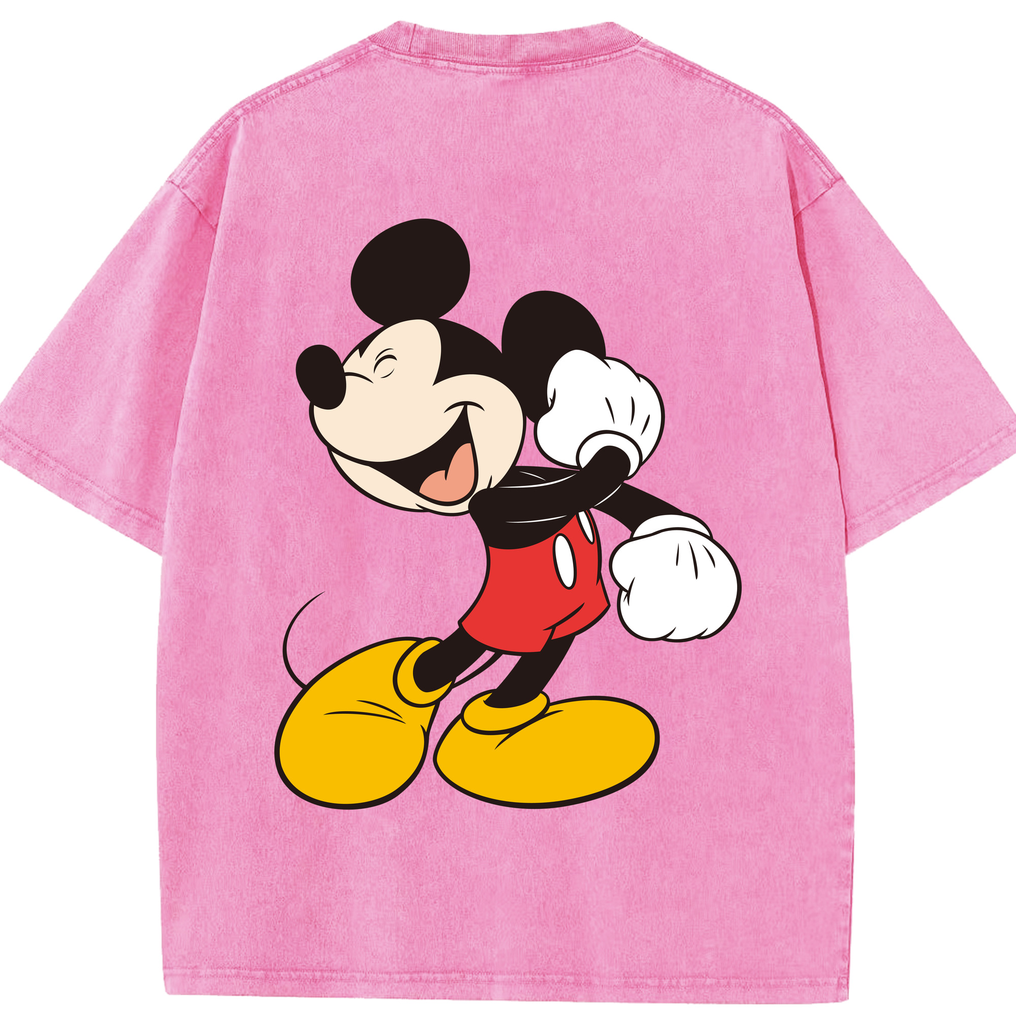 （画像用） ミッキーマウス Mickey Mouse 綿100% ヴィンテージ風 半袖Tシャツ（背面プリント）